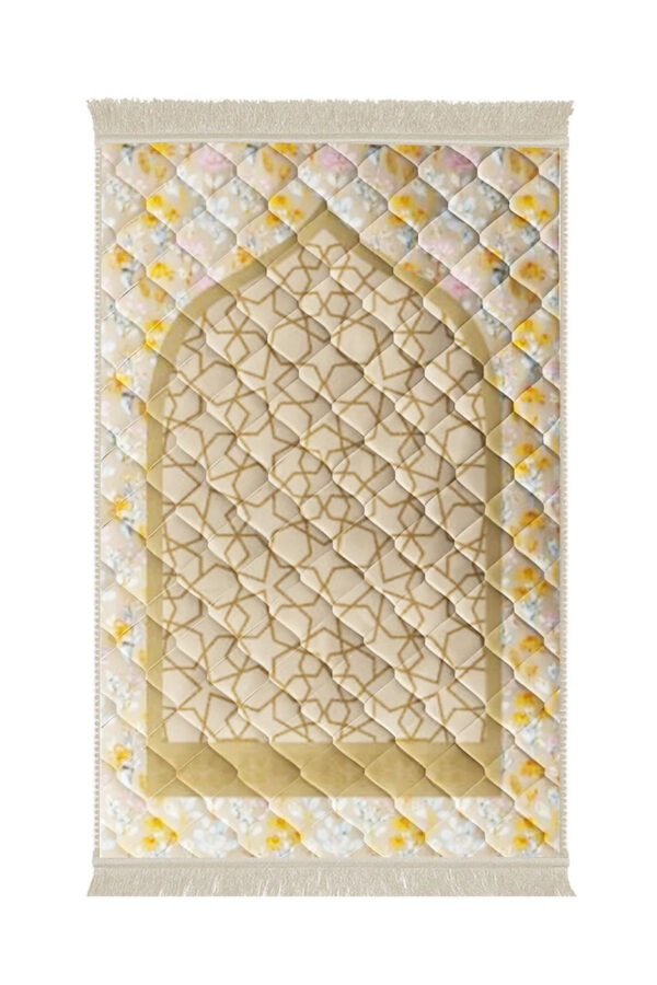 Beige_Gumbad_And_Flowers_-_Lite.jpg Lite series Prayer mat Beige_Gumbad_And_Flowers_-_Lite