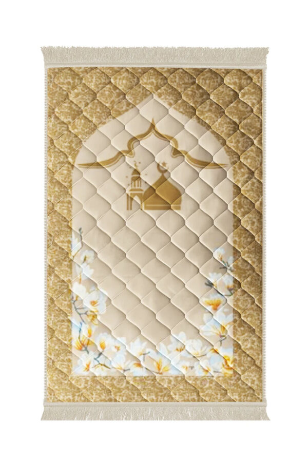 Lite series  Prayer mat Beige_Gumbad_Moon_And_Flower_-_Lite