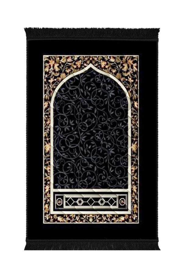 Lite series  Prayer mat Black_Gumbad_And_Flowers_-_Lite