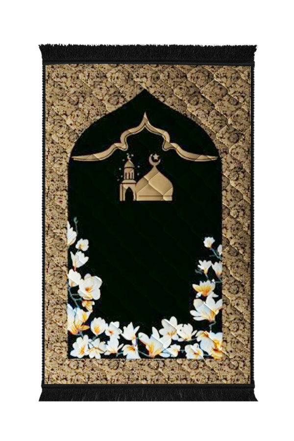 Lite series  Prayer mat Black_Gumbad_Moon_And_Flower_-_Lite