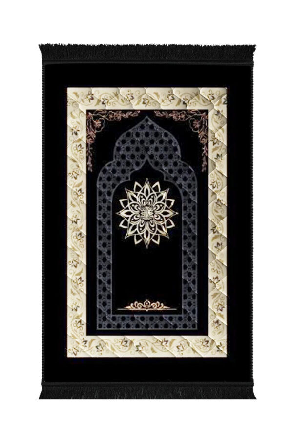 Lite series  Prayer mat Black_Motive_Flower_-_Lite
