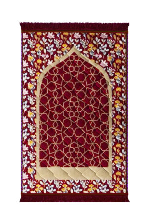 Lite series  Prayer Mat Mahroon_Gumbad_And_Flowers_-_Lite