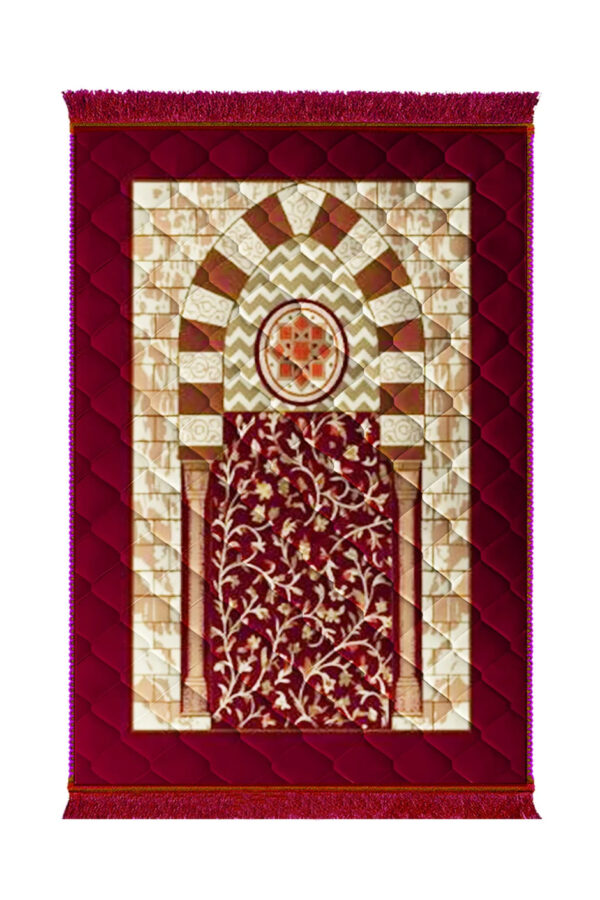 Lite series  Prayer Mat Mahroon_Pillar_Flower_-_Lite